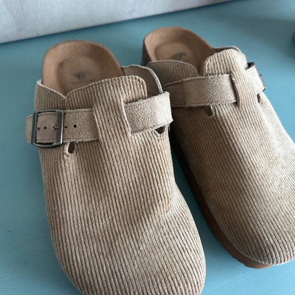 Rocket Dog Abel Plus Taupe Corduroy Platform Mule Slides Size 6 Slip On Womens - Picture 5 of 12